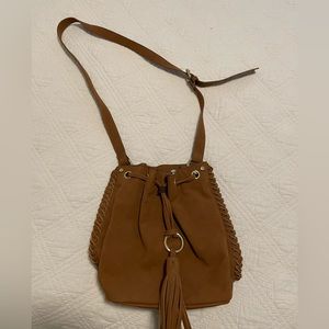 Faux Suede Crossbody Bag